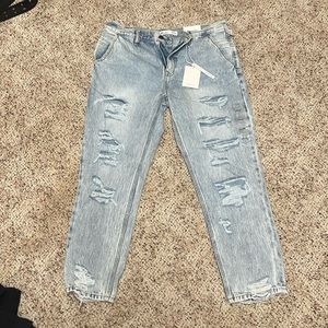 100% cotton ripped style jean.